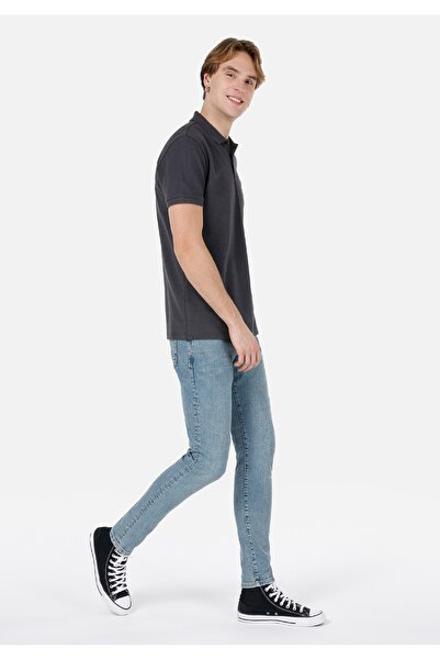 Colin's Regular Fit Polo Neck Plain Men's Anthracite Short Sleeve T-Shirt