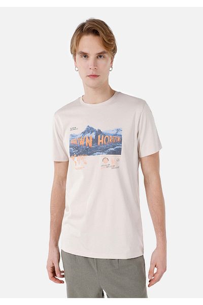 Colin's Beige Men's T-Shirt - Sleeves