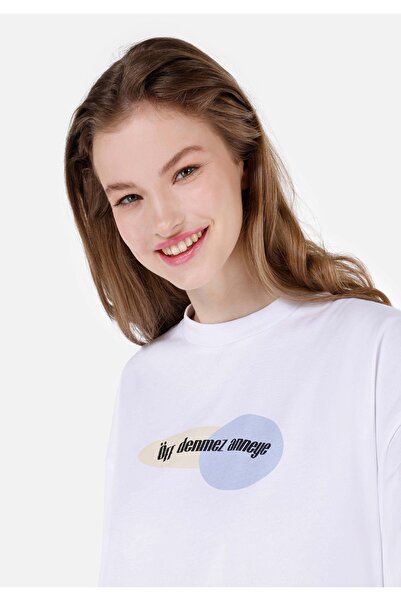 Colin's Μπλουζάκι Lilseb Unisex Λευκό Σλόγκαν