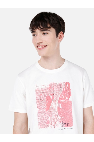 Colin's Ανδρικό λευκό μπλουζάκι - μανίκια