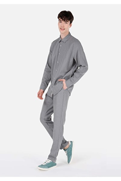 Colin's Regular Fit Orta Bel Düz Paça Erkek Yeşil Keten Pantolon