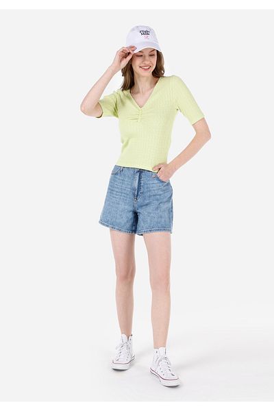 Colin's High Waist Comfortable Cut Blue Women's Shorts