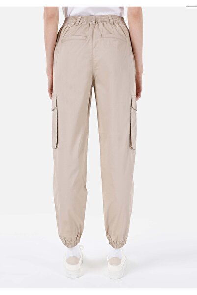 Colin's Regular Fit Yüksel Bel Dar Paça Kadın Bej Pantolon