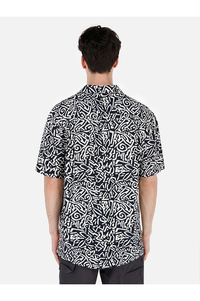 Colin's Regular Fit Shirt Neck Printed Men's Navy Blue Short Sleeve Shirt