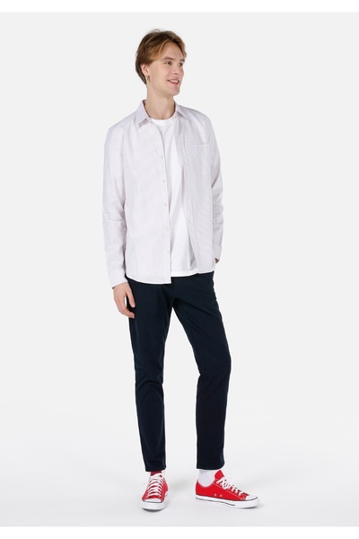 Colin's Slim Fit πουκάμισο με λαιμόκοψη μασίφ ανδρικό μπεζ μακρυμάνικο πουκάμισο