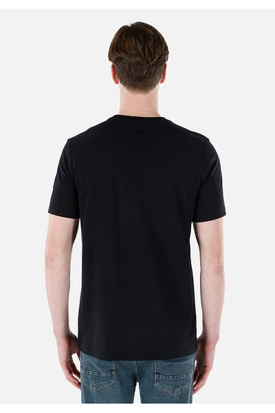 Colin's Regular Fit Crew Neck Printed Black Men's Short Sleeve T-Shirt Cl 1069255