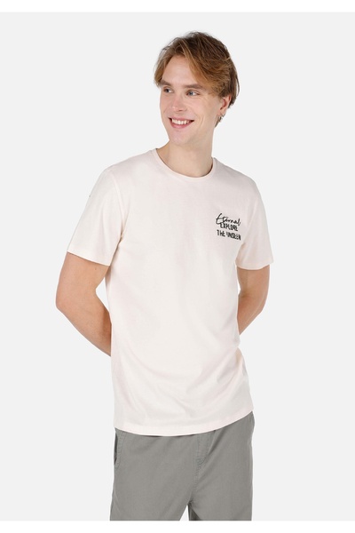 Colin's Нормальний крій, велосипедний комір, принт, бежевий, чоловічий, короткий рукав, футболка Cl1066765