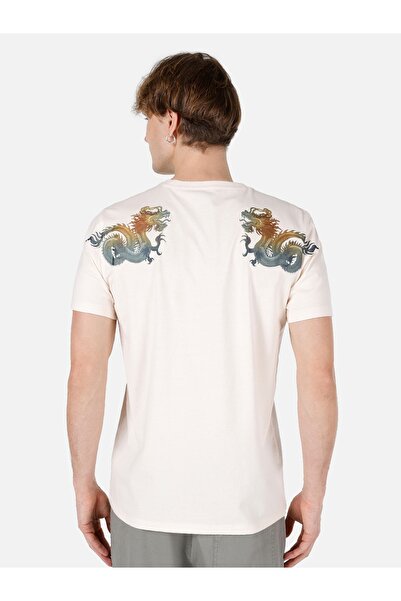 Colin's Нормальний крій, велосипедний комір, принт, бежевий, чоловічий, короткий рукав, футболка Cl1066765