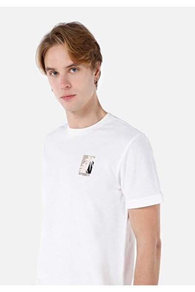 Colin's Нормальний крій, велосипедний комір, принт, білий, чоловічий, короткий рукав, футболка Cl1067700