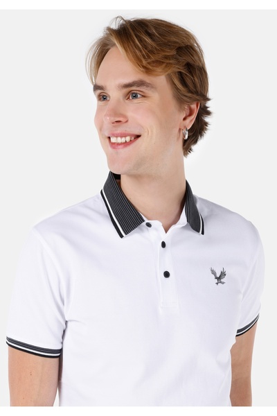 Colin's Slim Fit Polo Yaka Erkek Beyaz Kısa Kol Tişört