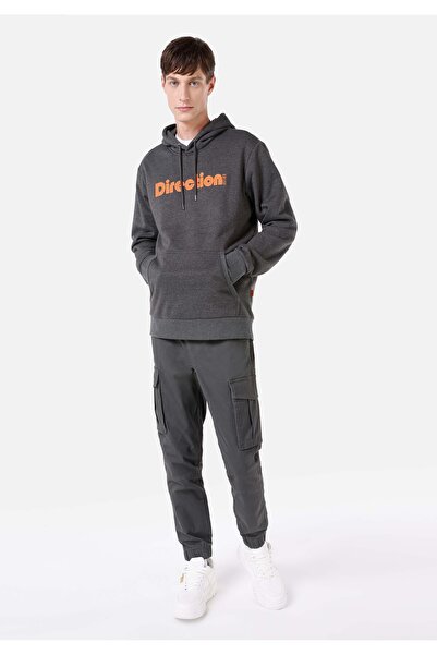 Colin's Regular Fit Erkek Antrasit Yazı Baskılı Sweatshirt