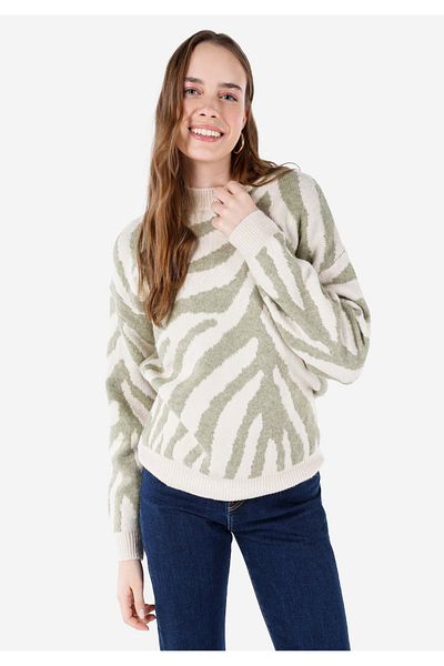 Colin's Regular Fit Round Neck Women's Ecru Sweater