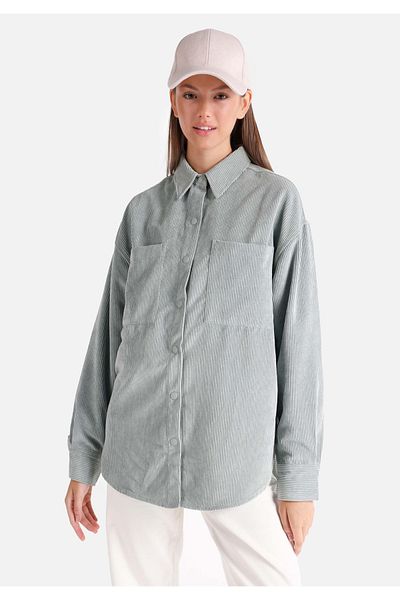 Colin's Green Regular Fit Ribbed Women's Long Sleeve Shirt