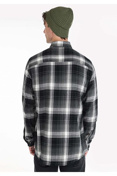 Colin's Anthracite Men's Long Sleeve Shirt - Regular Fit Checked