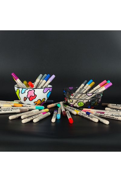 CIUPIGo Set of 48 acrylic markers, CIUPIGo® quick-drying, permanent, waterproof, durable, non-toxic