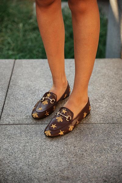 diclepolat Women's Loafer Embroidered Casual Loafer Shoes Forela Brown