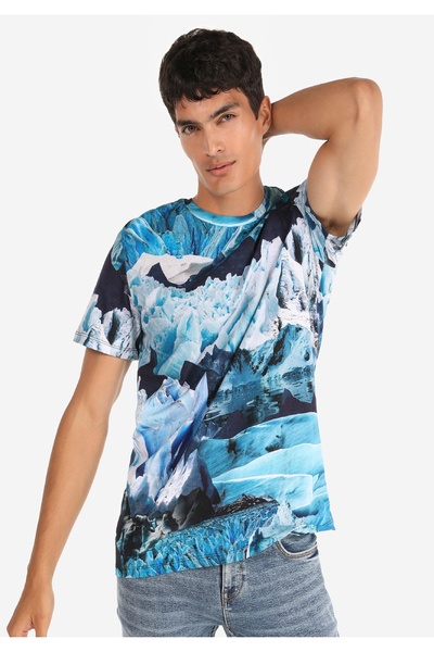 Colin's Regular Fit Round Neck Men's Blue Short Sleeve T-Shirt