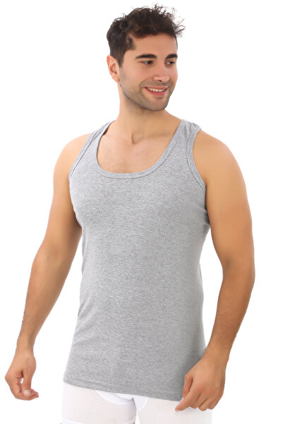 KEYAL Tutku Men's Gray 3 Pack Cotton Ribbed Undershirt