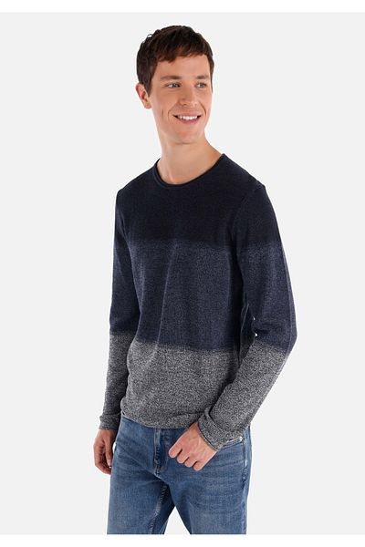 Colin's Navy Blue Knitwear Men's Sweater - Regular Fit, Crew Neck