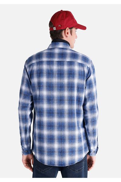 Colin's Regular Fit Shirt Neck Plaid Men's Blue Long Sleeve Shirt