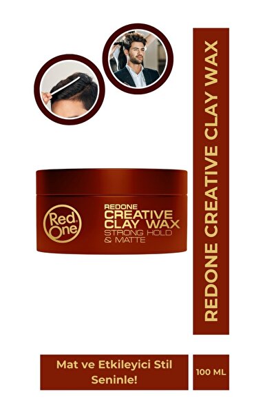 Red One Clay Hair Wax 100 ml – Mat Görünüm -güçlü Tutuş Muhtesem Stiller
