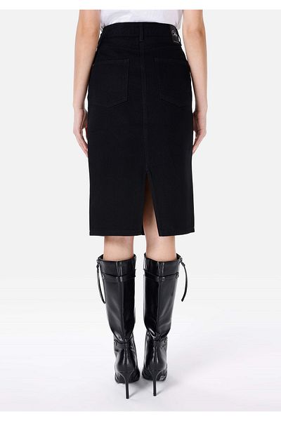 Colin's Regular Fit Plain Buttoned Women's Dark Blue Skirt