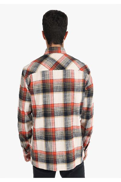 Colin's Orange Checkered Regular Fit Men's Long Sleeve Shirt