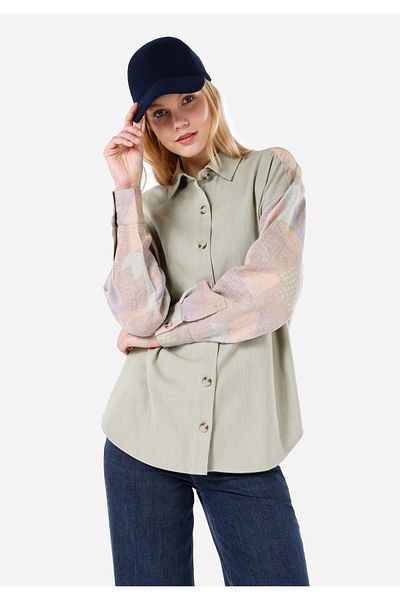 Colin's Regular Fit Shirt Neck Printed Women's Long Sleeve Shirt