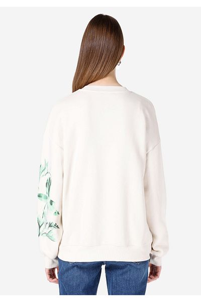 Colin's Normal Cut Crew Neck Printed Ecru Women's Sweatshirt Cl 1067257