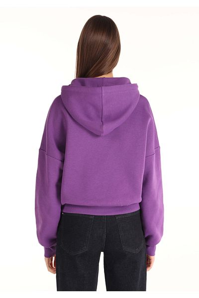 Colin's Regular Fit Hooded Printed Women's Purple Sweatshirt