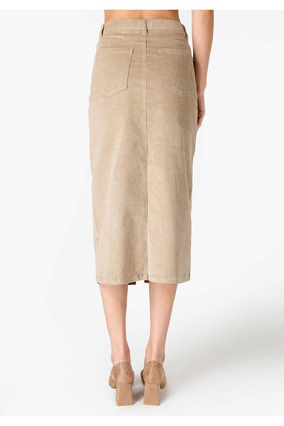 Colin's Beige Long Women's Skirt - Slit Detail