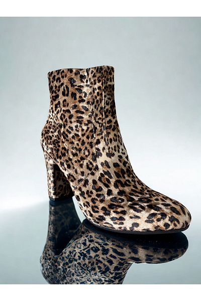 GÜR MODA AYAKKABI Zipped Soft Warm Lining Cold Proof Leopard Brown Boots