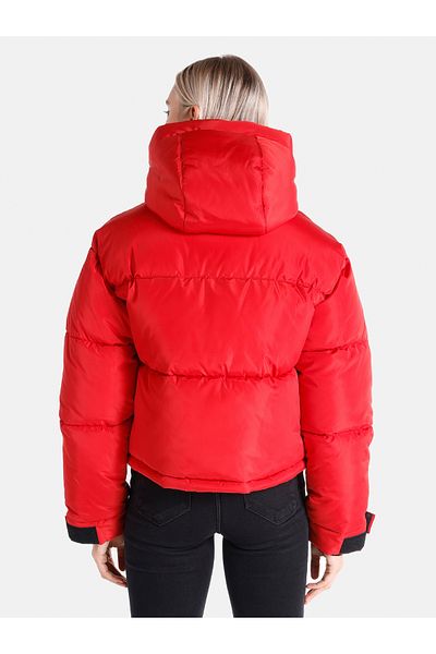 Colin's Regular Fit Hooded Inflatable Pocket Red Women's Coat