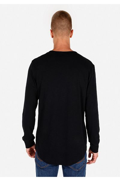 Colin's Regular Fit Crew Neck Basic Black Men's Long Sleeve T-Shirt
