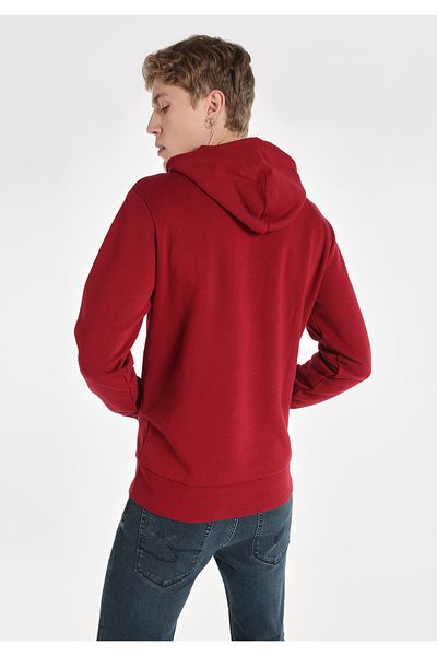 Colin's Red Men's Hooded Regular Fit Sweatshirt