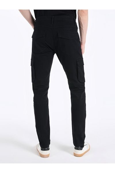 Colin's Slim Fit Mid Waist Straight Leg Men's Black Trousers