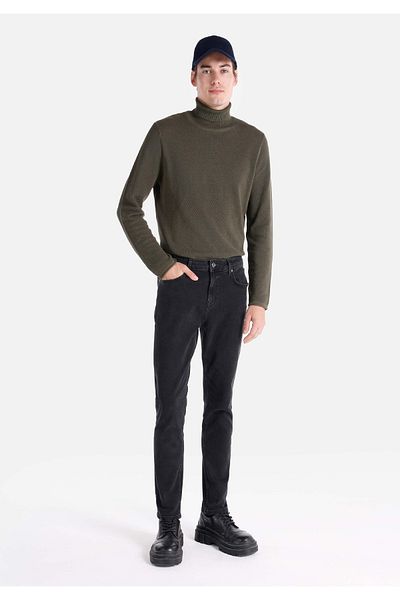 Colin's Regular Fit Mid Waist Narrow Leg Men's Black Jean Trousers