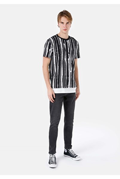 Colin's Comfort Fit Круглий комір з принтом Чоловічий чорний футболка з короткими рукавами