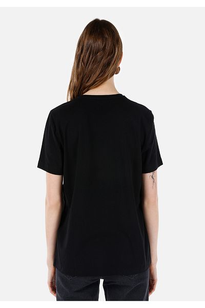 Colin's Regular Fit Crew Neck Printed Black Women's Short Sleeve T-Shirt Cl 1068433