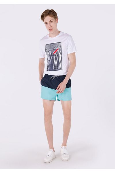 Colin's Green Slim Fit Mid Waist Men's Swim Shorts