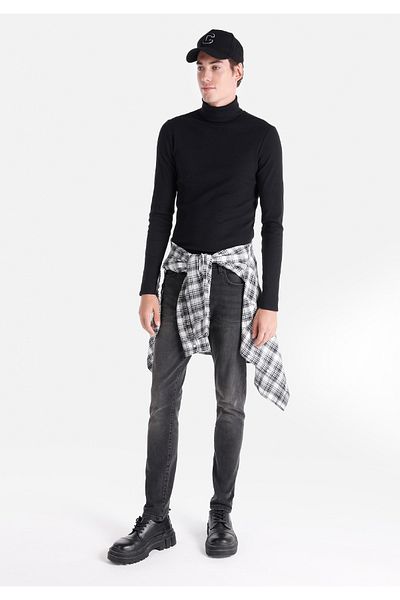 Colin's Slim Fit Low Waist Slim Leg Men's Black Jean Pants