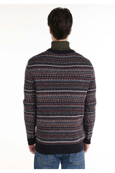 Colin's Regular Fit Round Neck Jacquard Men's Multicolor Sweater