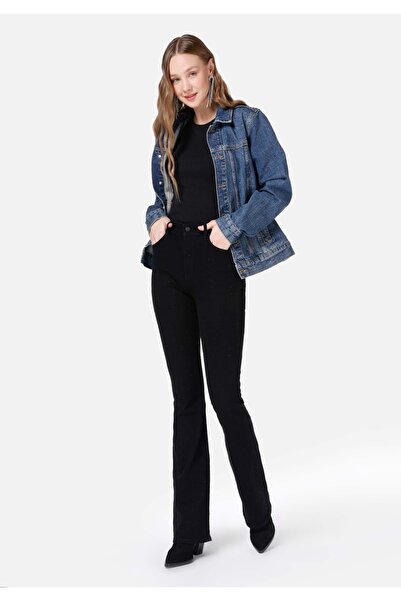 Colin's Slim Fit Orta Bel Bootcut Kadın Siyah Jean Pantolon