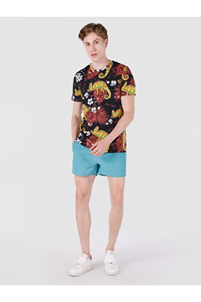 Colin's Regular Fit Örme Yuvarlak Yaka Baskılı Cepsiz Erkek Çok Renkli Kısa Kol Tişört