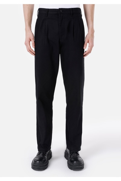 Colin's Wıde Fit Orta Bel Düz Paça Erkek Siyah Pantolon