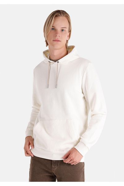 Colin's Regular Fit Knitted Men's White Sweatshirt