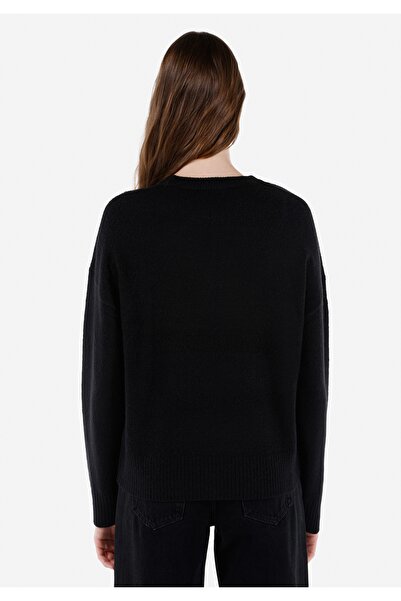 Colin's Regular Fit Yuvarlak Yaka Düz Kadın Siyah Kazak