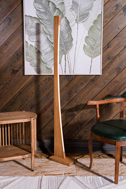 woodbaba Defne İskandinav Minimal Aydınlatma Ünitesi 150 cm | Açık Ceviz Masif Ahşap Lambader