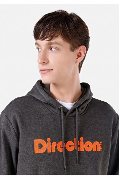 Colin's Regular Fit Erkek Antrasit Yazı Baskılı Sweatshirt