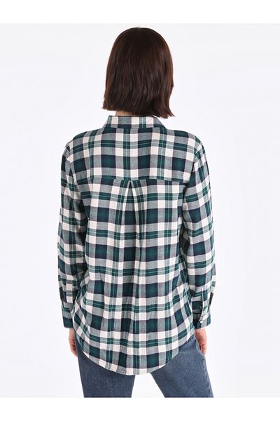 Colin's Regular Fit Shirt Neck Plaid Women's Green Long Sleeve Shirt